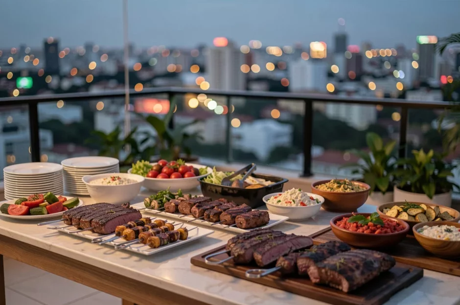 Buffet de churrasco completo para 100 convidados