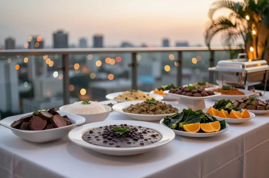 Buffet de feijoada completo para eventos corporativos em São Paulo